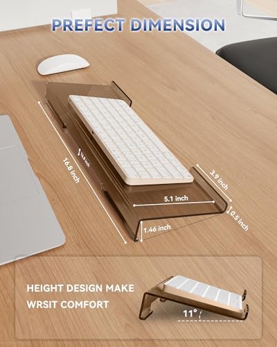 Computer Keyboard Wrist Rest Stand for Desktop(Coffee), Keyboard Riser