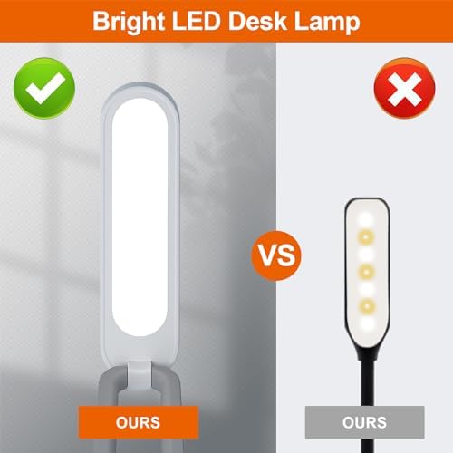 Giryuhd LED Desk Lamp for Office Home & Battery Operated Lamp Rechargeable Lamp Foldable & Portable Light, LED Desk Light Strip, 3 Brightness Dimmable Small Desk Lamp Wireless Reading Lamp(2PACK)