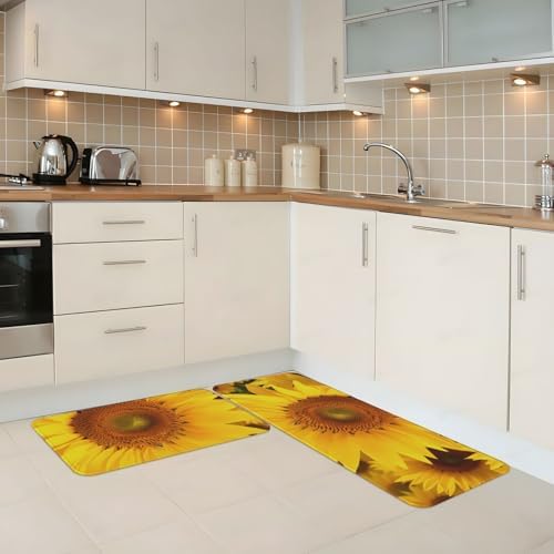 2-Piece Anti-Fatigue Kitchen Mats, Cushioned Non-Slip Standing Desk Mat