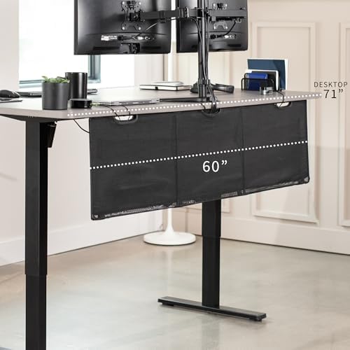 VIVO Black Under Desk 60 in Cable Management Sleeve, DESK-SKIRT-60