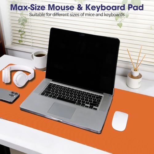 31.5" x 15.7" Waterproof Fabric Keyboard Mat, Rubber Anti-Slip Base, Orange