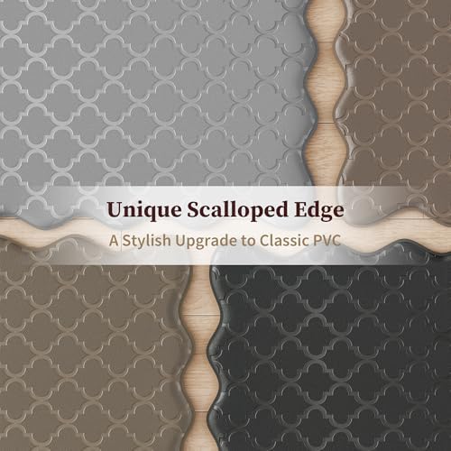 Arenarug Upgrade Scalloped Kitchen Mats for Floor 2PC, Gray Kitchen Rugs