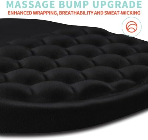 Ergonomic Mouse Pad Wrist Support with Memory Foam Massage Bulge, Carpal Tunnel Pain Relief Mousepad Wrist Rest for Mouse(12x8 inch, Black)