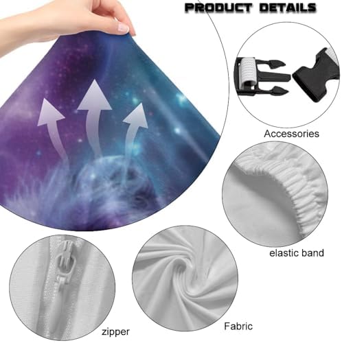Galaxy Lion Gaming Chair Cover with Armrest Cover Scratch Proof Stretchable Universal Rotating Desk Chair Slipcover Washable Non-Fading