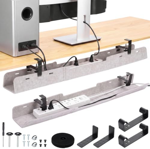 Chumia Under Desk Cable Management Tray No Drill, Beige, 48 Inch