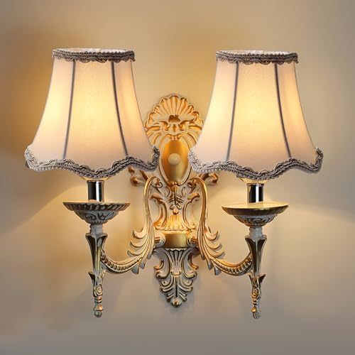 Fuloon Modern European Style Droplight Wall Lamp Candle Chandelier Lamp Shade 6 pcs Set (White)