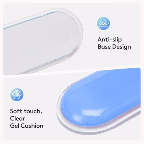 Upgrade Keyboard Wrist Rest Set, Gel Keyboard Wrist Support Mousepad, Ergonomic Mouse Wrist Mat for Computer, Laptop, Home, Office, Blue Color Block