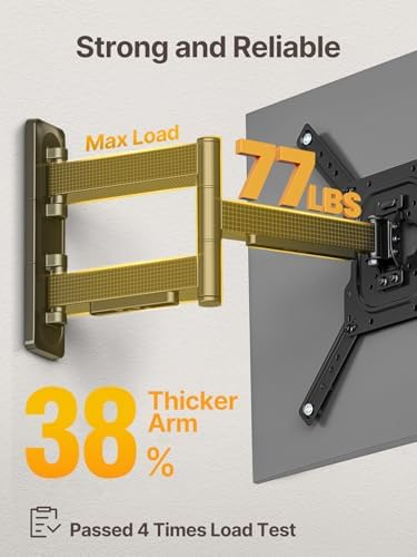 monTEK Full Motion TV Wall Mount Bracket for 23-65 Inch TVs up to 77 lb