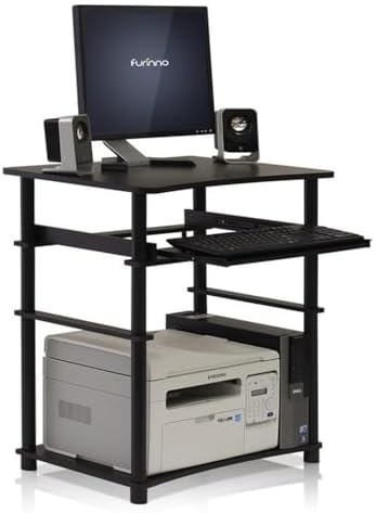 Furinno Home Computer Desk, Espresso/Black