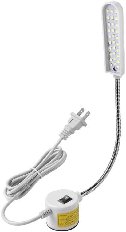 LED Sewing Machine Light,30 LED Magnetic Mount Drill Press Light with Flexible Silone Coating Gooseneck for Sewing Machine, Drill Presses, Desks, Music Stands, Craft, Workbenches, Lathes Lamps (White)
