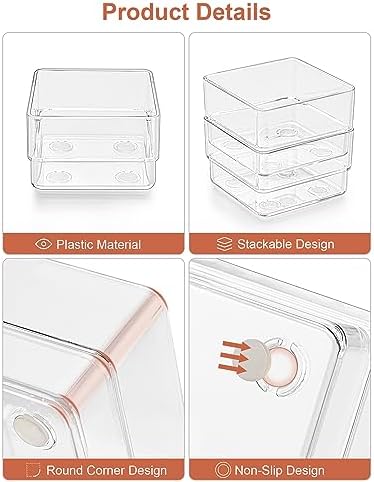 SMARTAKE 20-Piece Drawer Organizer with Non-Slip Silicone Pads, 7-Size