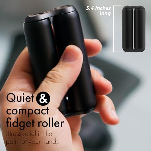 ONO Roller - Handheld Fidget Toy for Adults | Help Relieve Stress, Anxiety, Tension | Promotes Focus, Clarity | Compact, Portable Design (Black, Full Size - Aluminum)