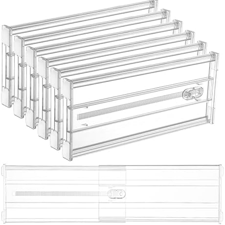 Vtopmart 6" Tall Upgrade Drawer Dividers, 12.8"-22.3" Expandable, 6 Pack