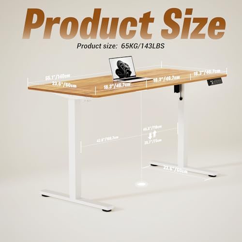 55"x24" Standing Desk, Height Adjustable Sit-Stand for Home Office