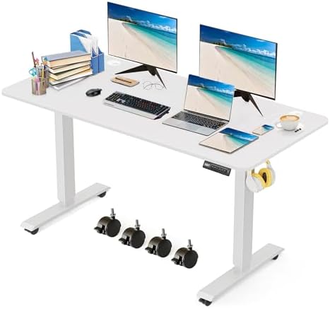 63'' × 24'' Height Adjustable Electric Standing Desk with Wheels