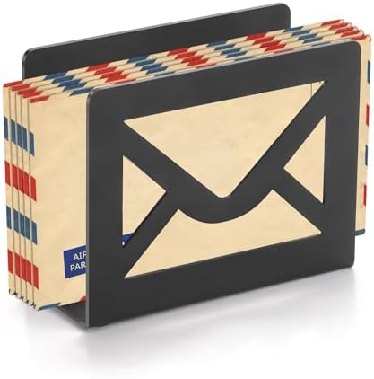 Desktop Metal Mail Holder,Letter Organizer for Desk(Black)