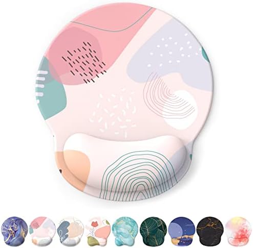 eulps Mouse Pad with Wrist Rest, Comfortable Computer Mousepad with Gel Wrist Support Smooth Surface and Non-Slip PU Base for Pain Relief, Laptop, Office & Home (Floral Fantasy)