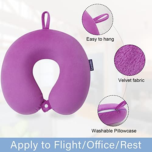 Travel Pillow, Memory Foam Neck Pillow, Airplane Pillow, Purple
