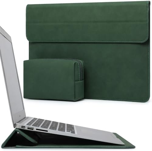 HYZUO 15-16 Inch Laptop Case Bag Sleeve with Stand, Midnight Green