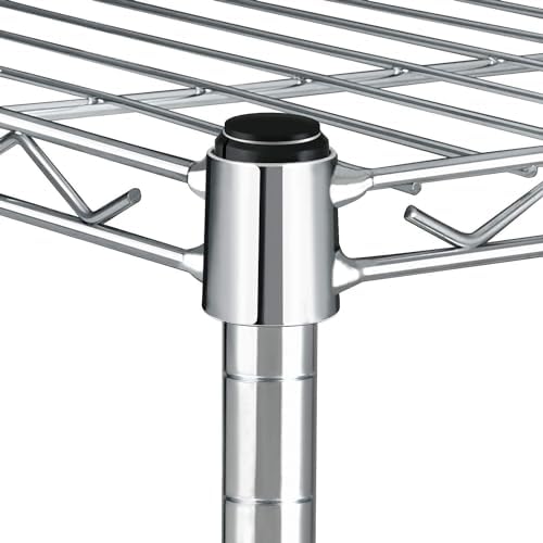 Simple Deluxe 5-Tier Heavy Duty Storage Shelves, 1750 Lbs Loading Capacity, 35.43" W x 17.72" D x 70.87" H Adjustable Shelving Unit with Wheels, Chrome
