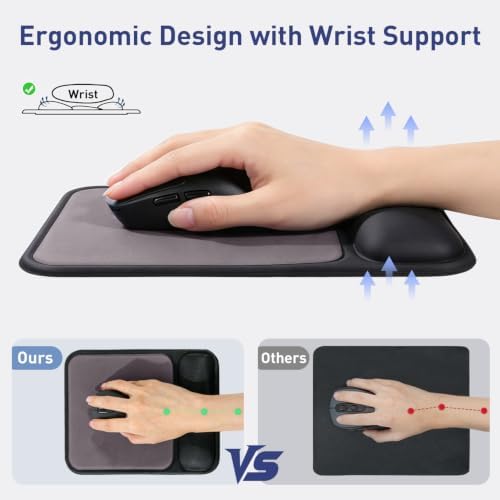 Ergonomic Mouse Pad with Gel Wrist Rest-Black
