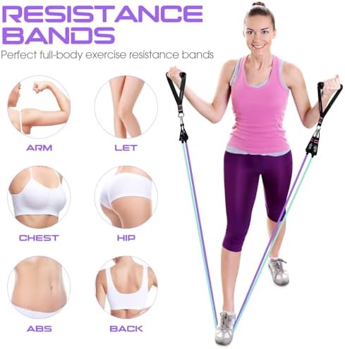 Resistance Bands with Handles, 5 Level Exercise Bands, 150LBS Workout Bands