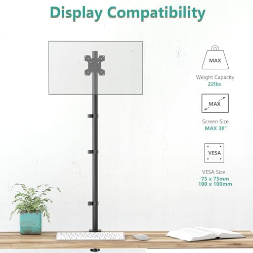 WALI Tall Monitor Arm Mount for Desk for 13-38 inch Screens, up to 22lbs