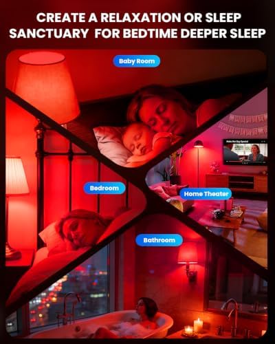Red Light Bulb for Sleep: A19 9W 2 Pack,60W Equivalent,E26 LED