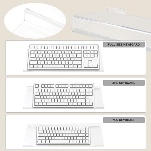 Acrylic Keyboard Stand with Gel Wrist Rest Set-(Blck White Set)