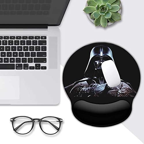 Black Mouse Pad with Wrist Rest,Non-Slip Rubber Base for Comfortable Gaming Mousepad - Ergonomic Mouse Pads with Wrist Support Suitable for Laptop Desktop and Work, Office Desk Accessory