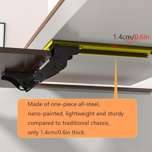 Under Desk Adjustable Keyboard Tray, Slide-Out Keyboard Platform, 360° Swivel, Pull Out and Tilt Computer Keyboard and Mouse Holder, Office Ergonomic Keyboard Drawer(Brown,24x64cm/9.4x25.2in)