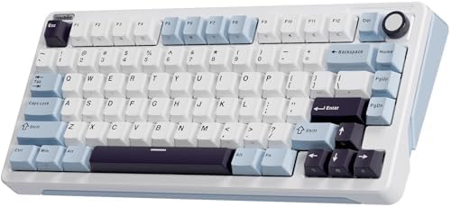 iLovBee B75 Wireless Mechanical Keyboard with Knob, Linear Switch, White