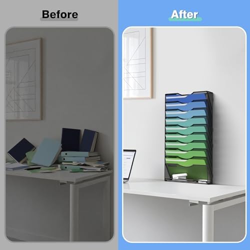 Kuntine.B Wall File Organizer Office Hanging Magazine Holder Wall File Organizer for Office Home
