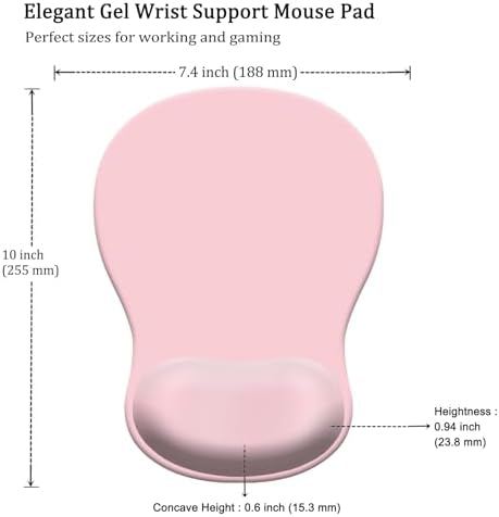 Mouse Pad, Mouse Pad with Wrist Support (Pink)
