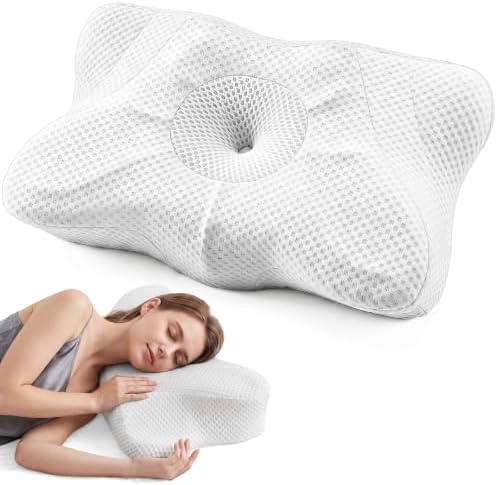 OLIXIS Cervical Neck Pillow for Pain Relief, Ergonomic Memory Foam Pillows for Sleeping, Cooling Side Sleeper Pillow for Neck Support, Contour Pillow Orthopedic Bed Pillow for Back Stomach Sleepers