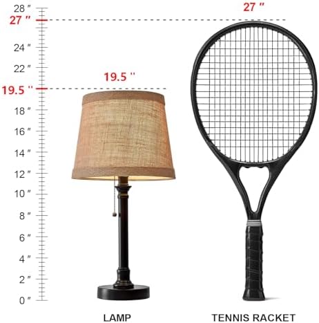 Oneach 19.5" Small Table Lamp for Bedroom - Bedside Lamps for Nightstand