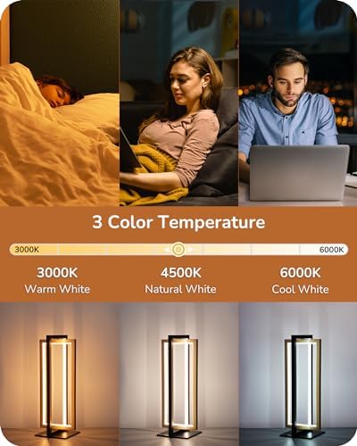 EDISHINE LED Table Lamp Set of 2, Modern Dimmable Nightstand Lamps, Gold