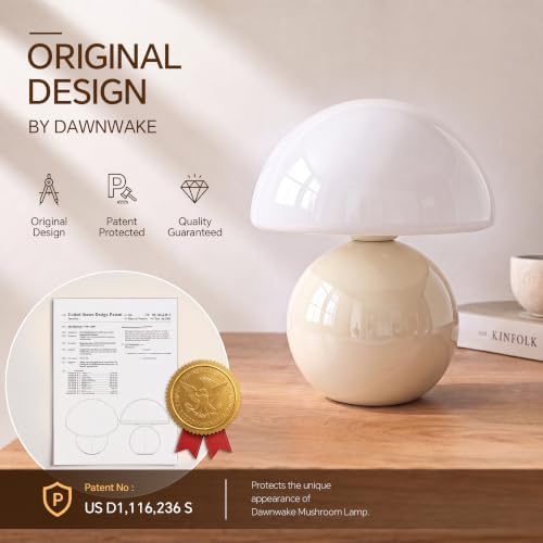 Dawnwake Mushroom Lamp Table Lamps Set of 2 for Bedroom Living Room,Cream