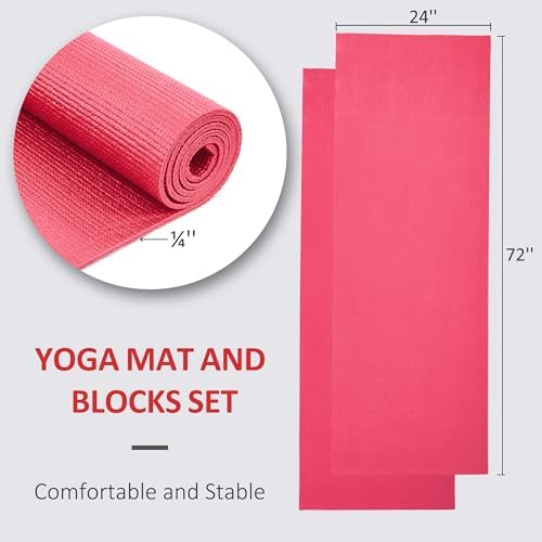 Fitvids All Purpose Thick High Density No Tear Exercise Yoga Mat with Strap & Lightweight Features for Indoor & Outdoor Use