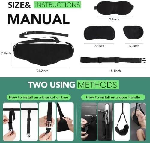 WEEOATAR Adjustable Neck Traction Stretcher Strap for Pinched Nerves, Portable and Easy to Use with Release Buckle, Neck Decompression Device Without Ear Holes for Indoors or Outdoors (Black 1)