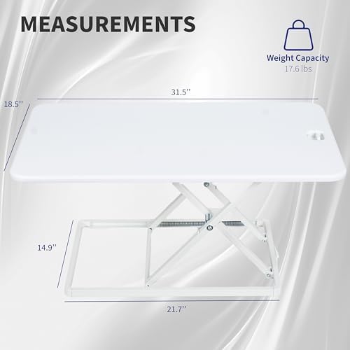 VIVO White 32 in Single Top Standing Desk Converter, DESK-V032JW