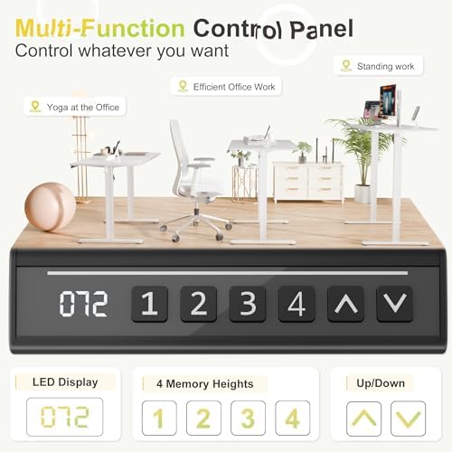 Furmax 40 Inches Electric Standing Desk, Home Office Desk with Phone Holder