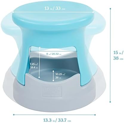 ECR4Kids Active Storage Wobble Stool, 15in Seat Height, Childrens Furniture, Cyan/Light Grey