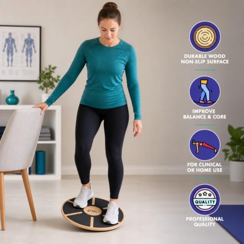 Wooden Wobble Balance Board for Physical Therapy and Core Training