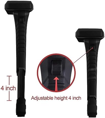 Frassie Height Adjustable Chair Armrest Pair, Gaming Boss Chair Arms Set Replacement 4D (Black)