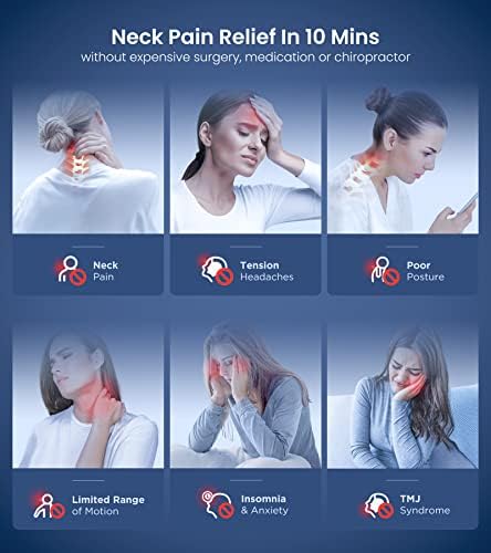8X Pain Relief Magnetic Therapy Heated Neck Stretcher, 3X Larger Graphene Heating Pad Cervical Traction Device Pillow, Neck Hump Corrector w/Timer Setting, Relax Gifts for TMJ Tension Muscle Migraine