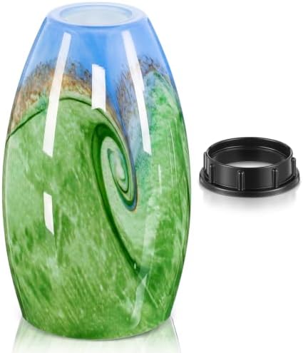 Teenyyou 1 Set Oval Glass Lamp Shade Replacement, Forest Tide
