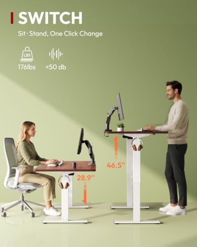 SANODESK 1'' Thick One-Piece 55 x 28'' Height Adjustable Standing Desk