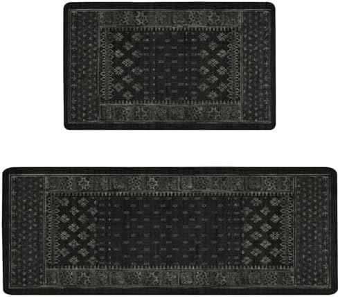 Kitchen Anti-Fatigue Mat, 2PCs, 17.3"x47"+17.3"x29", 0.4" Thick