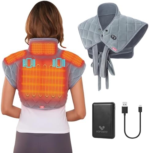 Vofuoti Portable Cordless Heating Pad for Neck and Shoulders with Massager